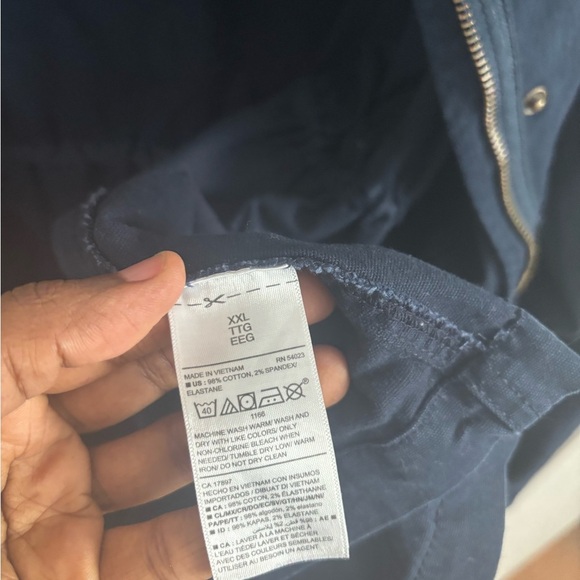 Old Navy Twill Field Jacket Womens XXL Cargo Navy Blue 100% Cotton Utility Chore - Picture 5 of 6